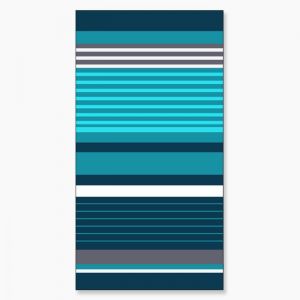 Serviette de plage Rayée Bleue et Grise 90x170cm