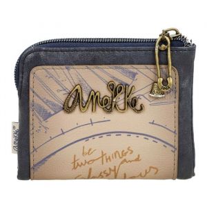 Anekke Porte-monnaie bleu fonc&eacute; beige pour femme - Studio Flexible RFID Wallet S Multicolor 319557
