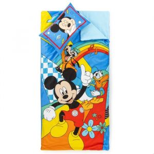 Sac de couchage Disney Mickey Mouse avec oreiller intégré ensemble couverture et oreiller.