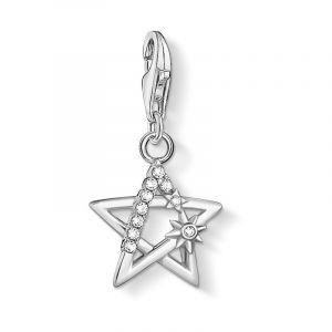 Thomas Sabo Pendentif Charm étoile pierres argent Argent sterling 925 Gris