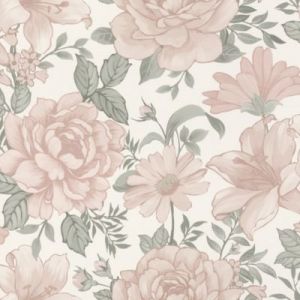 Rasch Papier peint vinyle intiss&eacute; enfant bambino fleurs rose L.10m x l.53 cm
