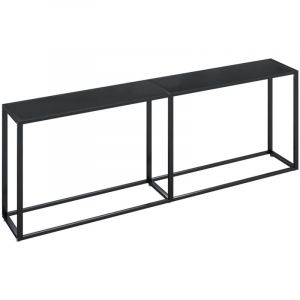 VidaXL Table console Noir 220x35x75,5 cm Verre trempé Noir