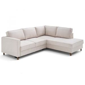 Jake - canapé d'angle droit 5 places convertible en tissu velours relief