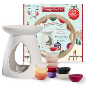 Yankee Candle Coffret cadeau de bougies parfumées | 12 bougies parfumées, 1 brûle-parfum et 1 bougie chauffe-plat non parfumée | Collection Après-ski | Cadeau de Noël idéal pour les femmes