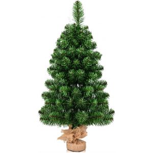 Arbre de Noël Sapin de Noël Artificiel 90CM - 96 Branches avec Feuilles PVC Support Métallique, Base en Ciment