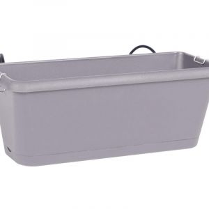 Eda Plastiques Jardinière polypropylène R011458cx10 Diam.0 L.12 x l.30 x H.11.4 cm gris bét