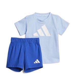 Adidas Mixte b&eacute;b&eacute; ESSENTIALS BIG LOGO T-SHIRT SET, glow blue/white, 6-9 Months