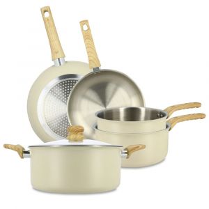 Menastyl Batterie de cuisine 5 pièces en acier inoxydable - tous feux