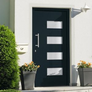 VidaXL Porte d'entrée Aluminium et PVC Anthracite 100x210 cm - Anthracite