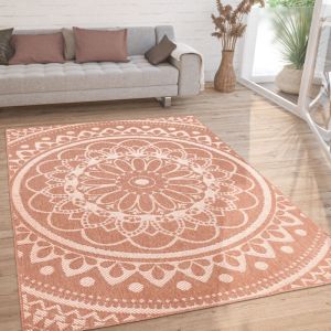 Paco Home - Tapis Exterieur Terrasse Salon Cuisine Motif Oriental Marocain Moderne Ethnique 60x100 cm, Abricot
