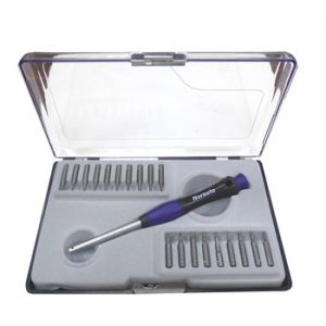 Coffret 20 pièces : 1 mini tournevis + 19 embouts