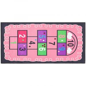 Beliani Tapis enfant avec motif marelle rose 80 x 150 cm HONAZ