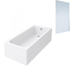 Villeroy & Boch Baignoire droite Architectura acrylique 170 x 70 cm + Pare bain droite aurys Mist 1 chromé