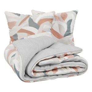 Parure de lit imprimée Aeris 260x240cm - gris