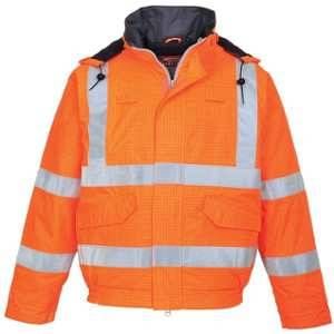 Portwest Blouson ignifugé pluie haute visibilité antistatique Bizflame Orange 3XL