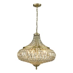 Dar Lighting DAR - ASMARA - Suspension en cristal de laiton antique, 6x E14