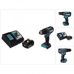 Makita DHP 485 RF1 Perceuse-visseuse &agrave; percussion sans fil 18 V 50 Nm Brushless + 1x Batterie 3,0 Ah + Chargeur