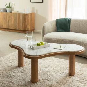 Table basse en bois de manguier et marbre adler