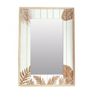 Signes Grimalt Miroir rectangulaire en bois motif feuillage