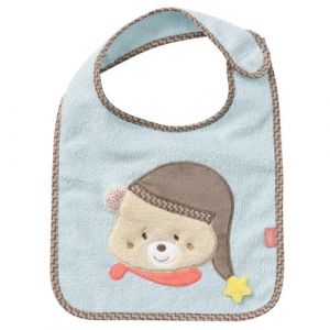 Fehn Bavoir Brunoours 32 cm bleu clair