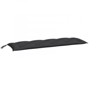 VidaXL Lot de 2 Coussins de Banc de Jardin, Revêtement de Banc avec Jeux de Cordes, Coussin d'Extérieur Imperméable, Noir 150x50x7 cm Tissu Oxford