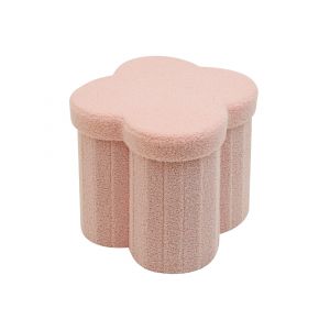Mobili Rebecca - Pouf avec rangement Rebecca Mobili Hermal 40x40x40 Tissu Polyester mdf Rose Moderne