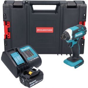 Makita Dtd 152 SF1J-R Cl&eacute; &agrave; choc sans fil 18 v 165 Nm 1/4'' + 1x batterie 3,0 Ah + chargeur + rhino