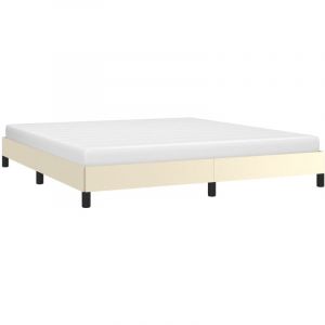 VidaXL Cadre de lit Crème 180x200 cm Similicuir