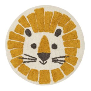 Guy Levasseur Tapis enfant rond en coton orange 70x70cm