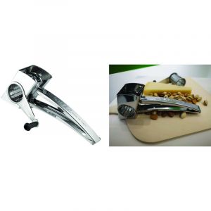 Omac S.R.L. R&acirc;pe &agrave; Rouleau Manuel en Acier Inoxydable, r&acirc;pe &agrave; Fromage &agrave; manivelle