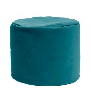 Image de Jumbo Bag Pouf Rond Marilyn Velvet Bleu Paon