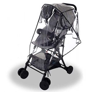 Wemk Habillage Pluie pour Poussette Housse Universelle pour tout type de poussettes Protection contre Pluie et Vent Bonne circulation de l’air avec 3 Fenêtres sans PVC en matériel EVA