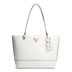 Guess Sac à bandoulière Noelle Elite Tote Blanc Sac à bandoulière pour femme 40 x 27 x 12 cm