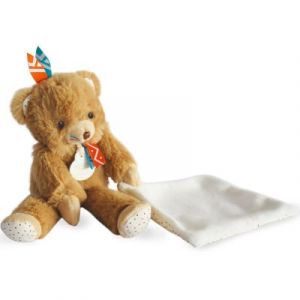 Doudou et Compagnie Peluche avec doudou Tiwipi ours (21 cm)