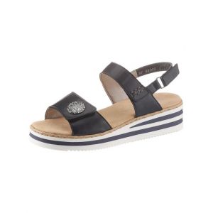 Rieker V02C8 Femme Sandales compensées,Chaussures d'été,Confortable,Plat,navy/14,42 EU / 8 UK
