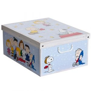 Kanguru Boite de Rangement avec Couvercle, Boite en carton, Rangement Vetement, Meuble de Rangement Chambre, Bureau, Panier de Rangement, Organisateur Tiroir, enfant, 39x50x24 cm SNOOPY PEANUTS