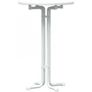 VidaXL Table à manger blanc Ø70x110 cm bois d'ingénierie et acier, table, table de dîner, meuble à manger, table de cuisine, table de restaurant