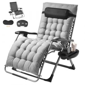 Bain de Soleil Inclinable Zéro Gravité-VEVOR-825 mm-Transat Relax Jardin pour Intérieur Extérieur-Chaise Longue Anti-gravité-Gris