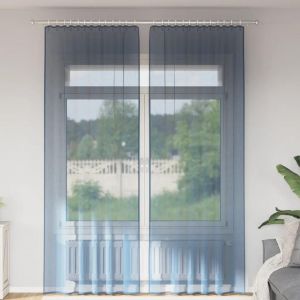 VidaXL Rideaux En Voile Avec Passe-Tringles 2 Pcs Bleu Royal
