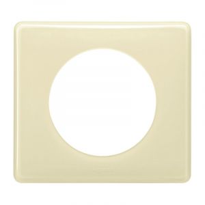 Legrand Plaques C&eacute;liane Ivoire - Plaque C&eacute;liane Laqu&eacute; 1 poste finition Ivoire (066621)