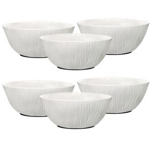 Lot de 6 bol de service, ravier rond, saladier en verre opale - Diam&egrave;tre 15 cm -JUANIO-