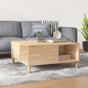 VidaXL Table basse chêne sonoma 80x80x36,5 cm bois d'ingénierie Chêne sonoma