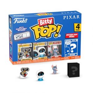 Funko Bitty Pop! Pixar - Wall-E 4PK​ - Wall-E, Eve, MO et Une Mini-Figurine Myst&egrave;re en Surprise - 2.2 Cm - Pixar Collection Collectionnable - &Eacute;tag&egrave;re Empilable Incluse - Id&eacute;e de Cadeau