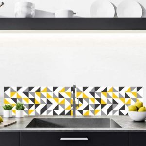 Signaletique.biz France - Crédence cuisine adhésive autocollante origami - 120 x 25 cm