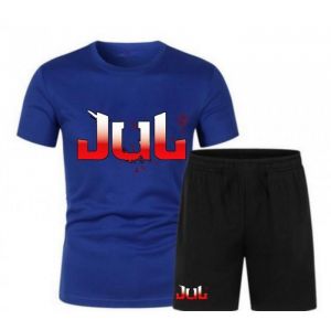 Ensemble Tee-Shirt Et Short Personnalis&eacute; De Jul Homme Bleu Royal (Taille L,Couleur Bleu Royal)