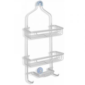 &Eacute;tag&egrave;re de douche Florena Montage sans per&ccedil;age avec ventouse 3 &Eacute;tages Aluminium