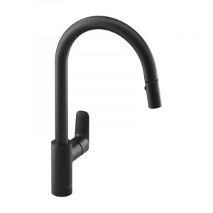 Jacob Delafon Robinet cuisine avec douchette extractible July+ noir mat
