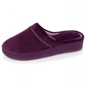 Isotoner Chaussons mules talon Femme Aubergine