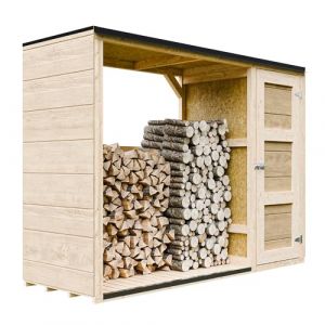 Abri à bûches extérieur - 75 x 217 x H159 cm - Abri à outils et bûches - 109 m² + 0.53 m² - TIMBELA M981