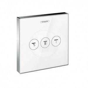 Hansgrohe Set de finition en verre blanc ShowerSelect pour robinet d'arrêt 3 sorties blanc/chromé